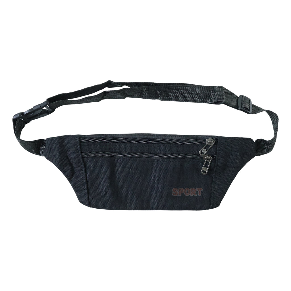 Classic Black Sports Waist Bag (1 Pc)