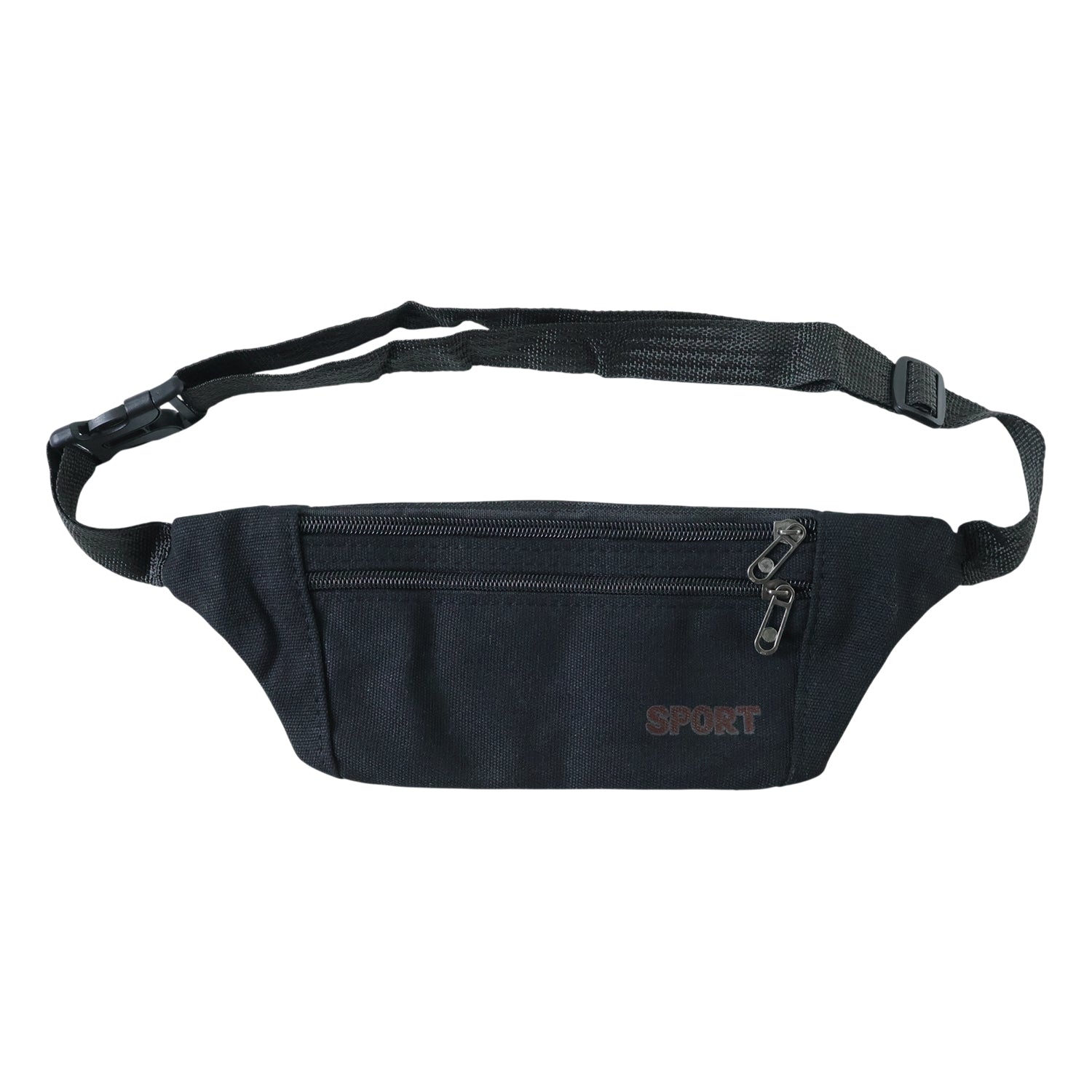 Classic Black Sports Waist Bag (1 Pc)