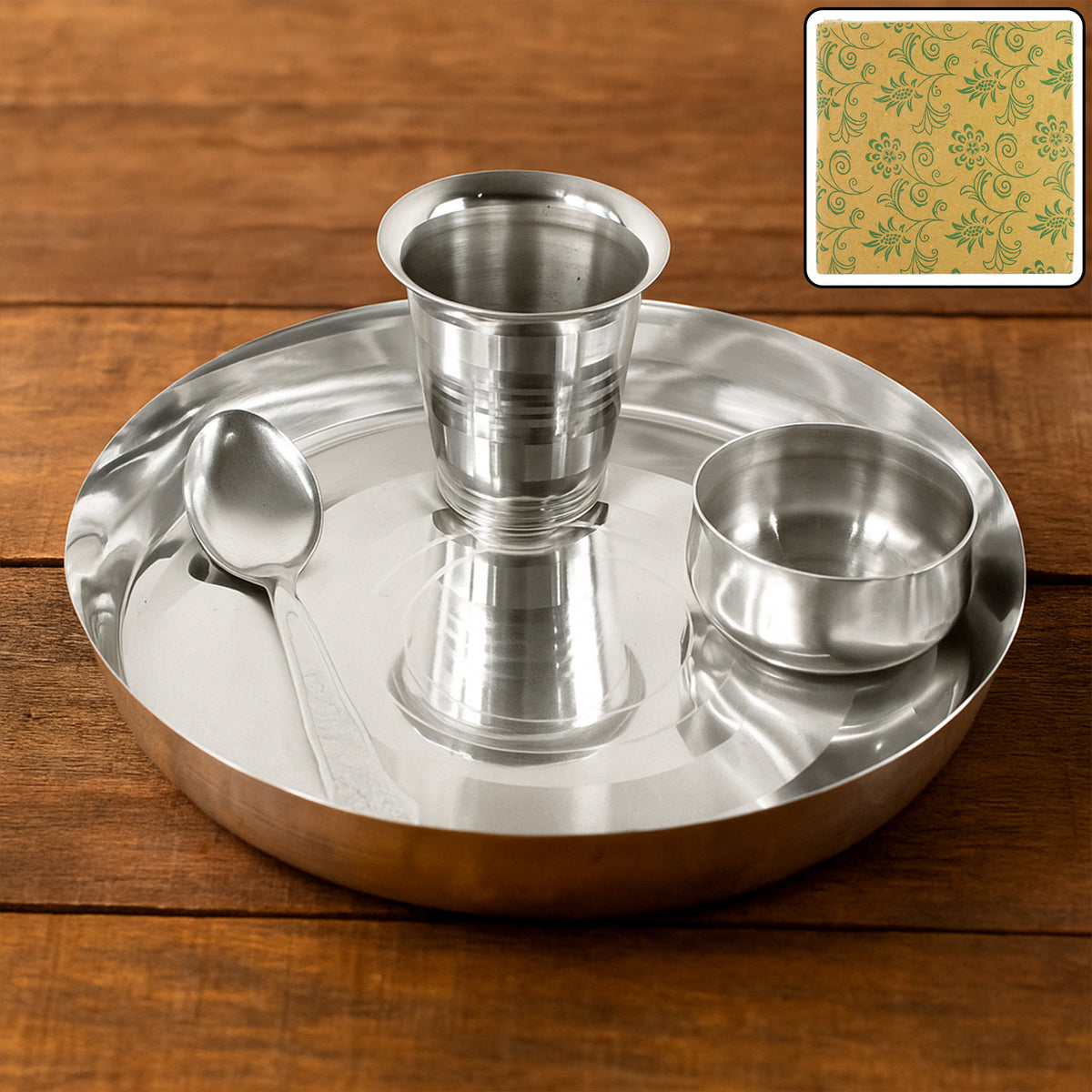 Stainless Steel Pooja Thali - (Set)