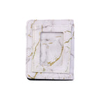 Compact Marble Finish Snap Button Card Holder Wallet (1 Pc)
