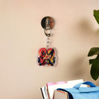 Stylish Acrylic Cartoon Character Keychain With Metal Clip (1 Pc)