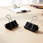 Heavy Duty Black Metal Binder Clips (25 Mm 12 Pieces Set)