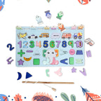 Wooden Number Puzzle Match Board And Magnetic Rod