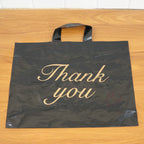 Premium Black Thank You Printed Plastic Carry Bag 30  39 Cm (1 Pc)