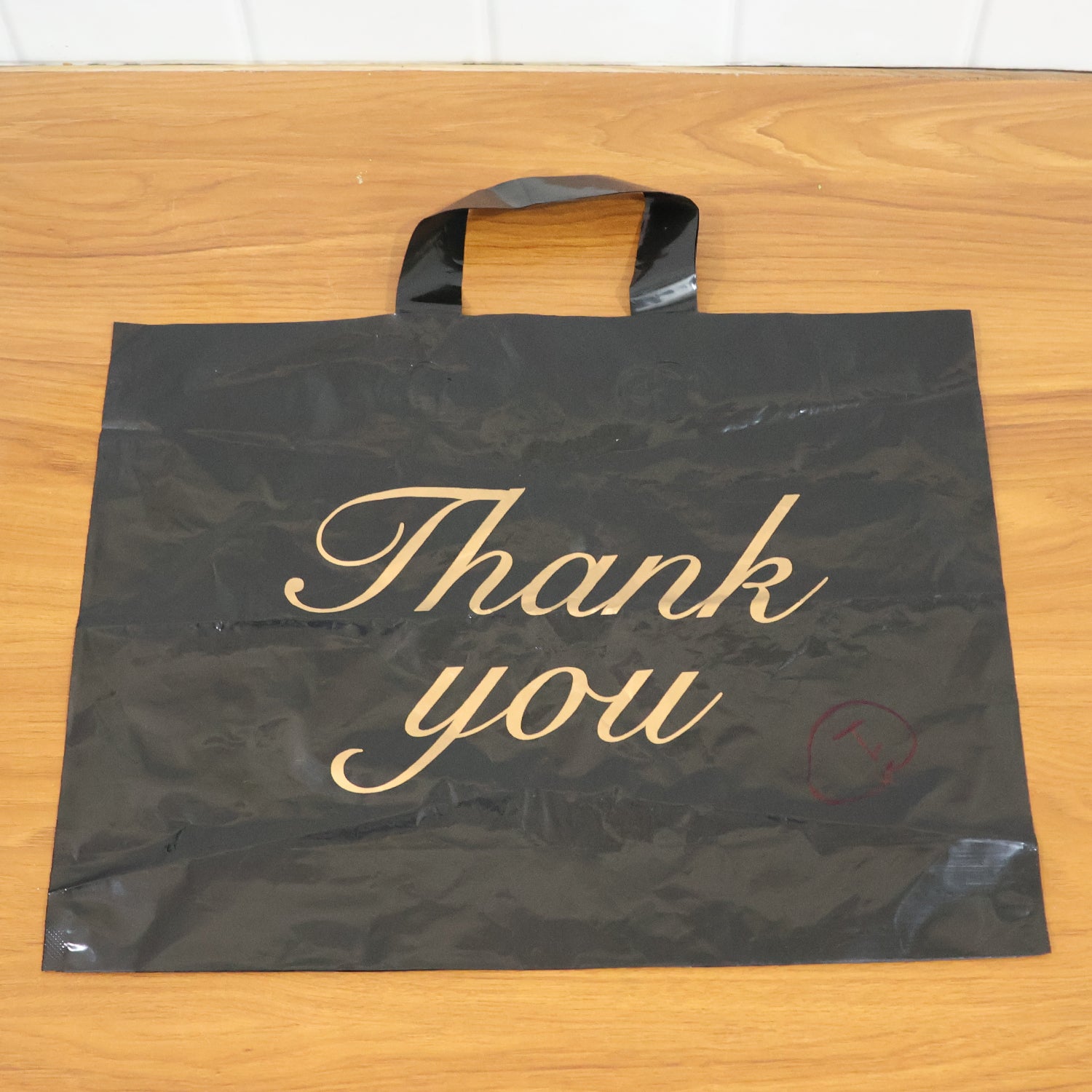Premium Black Thank You Printed Plastic Carry Bag 30  39 Cm (1 Pc)