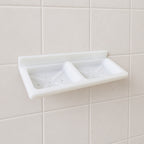 Wall Mounted Double Compartment Soap  Sponge Holder (1 Pc)