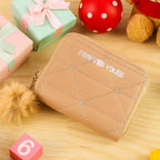 Stylish Kids Wallet With Soft Fur Zip Puller (1 Pc)