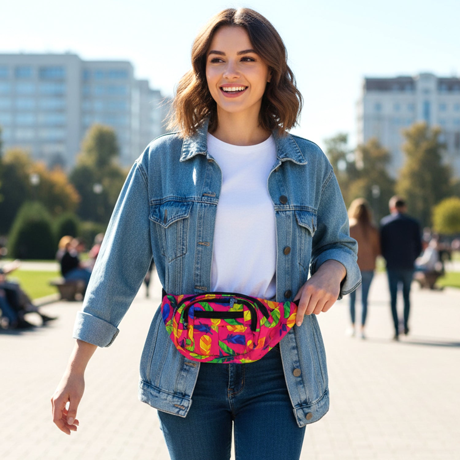 Stylish Printed Waist Bag (1 Pc)