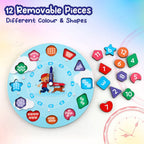 Aditi Wooden Educational Learning Clock Toy With Movable Hands