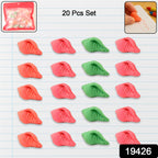 Shankh Shape Eraser Rubber (20 Pc  Mix Colour  Design)