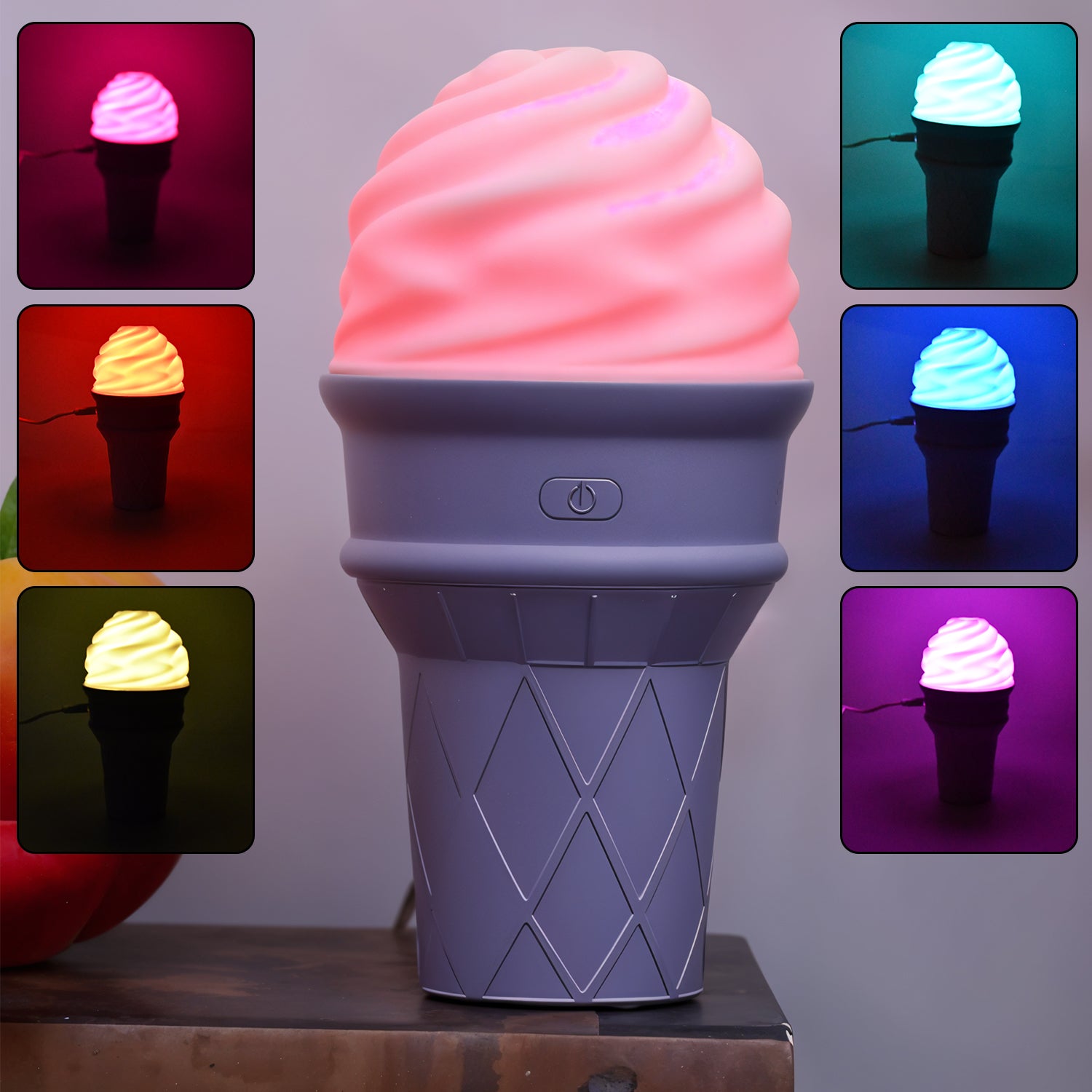 Ice Cream Cone Shape Air Freshener Humidifier (1pc  Purple )