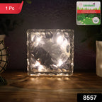 8557solar Ice Cube Shaped Garden Light Ice Cube Shaped Garden Warm Light Outdoor Solar Garden Decorative Lights For Walkway Pathway Backyard Christmas Decoration Parties