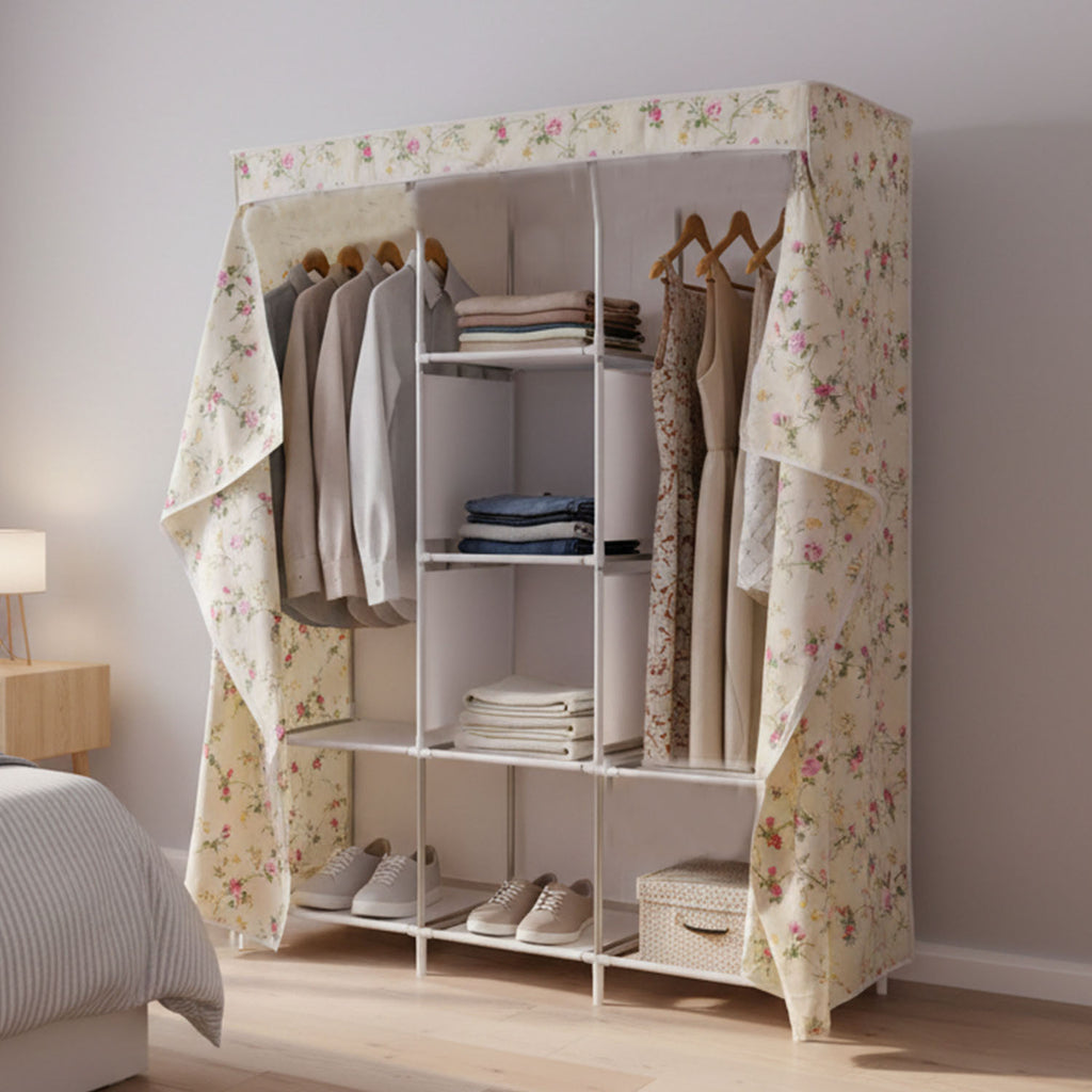 8 Compartment Portable Fabric Wardrobe Closet Collapsible Wardrobe Racks