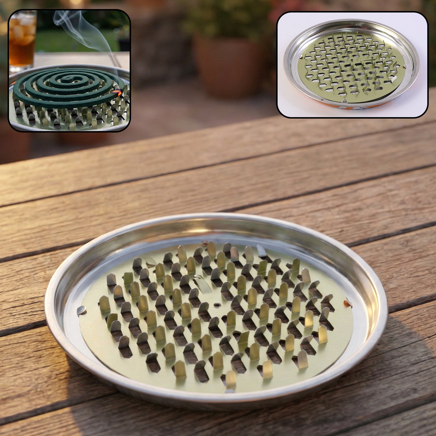 Round Metal Mosquito Coil Stand (1 Pc)