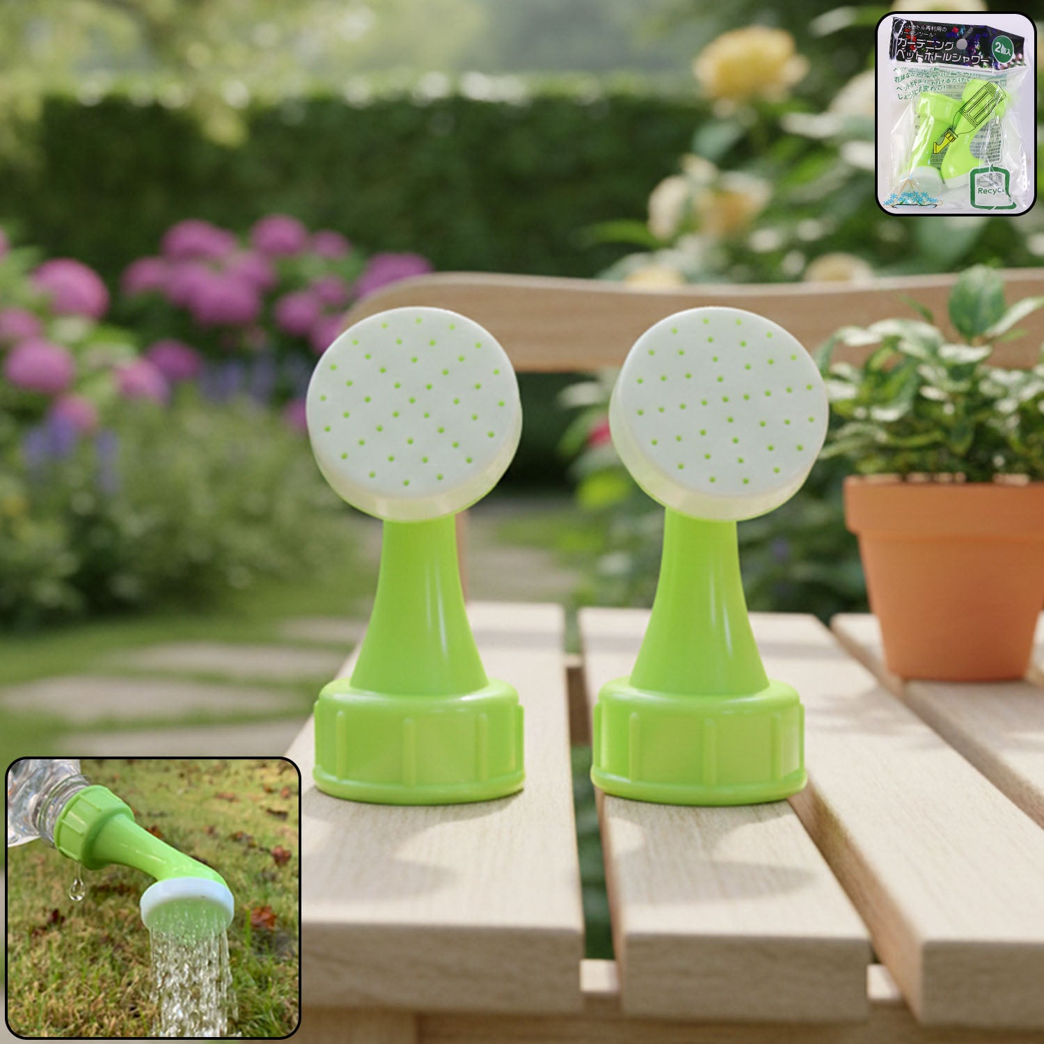 Bottle Watering Nozzle For Plants  Garden Water Sprinkler Head (2 Pc)