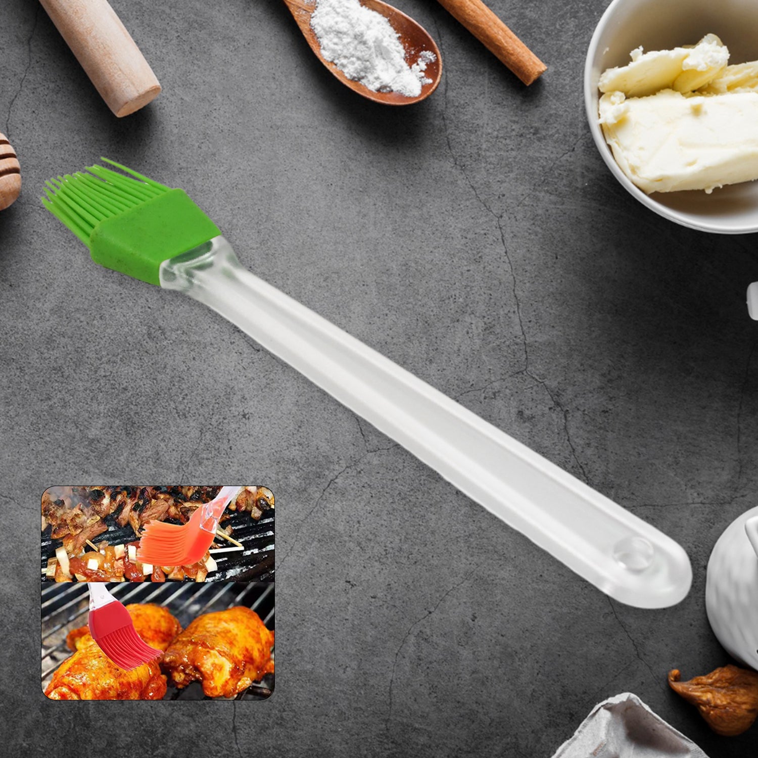 2854 Silicone Spatula And Pastry Brush Special Brush For Kitchen Use