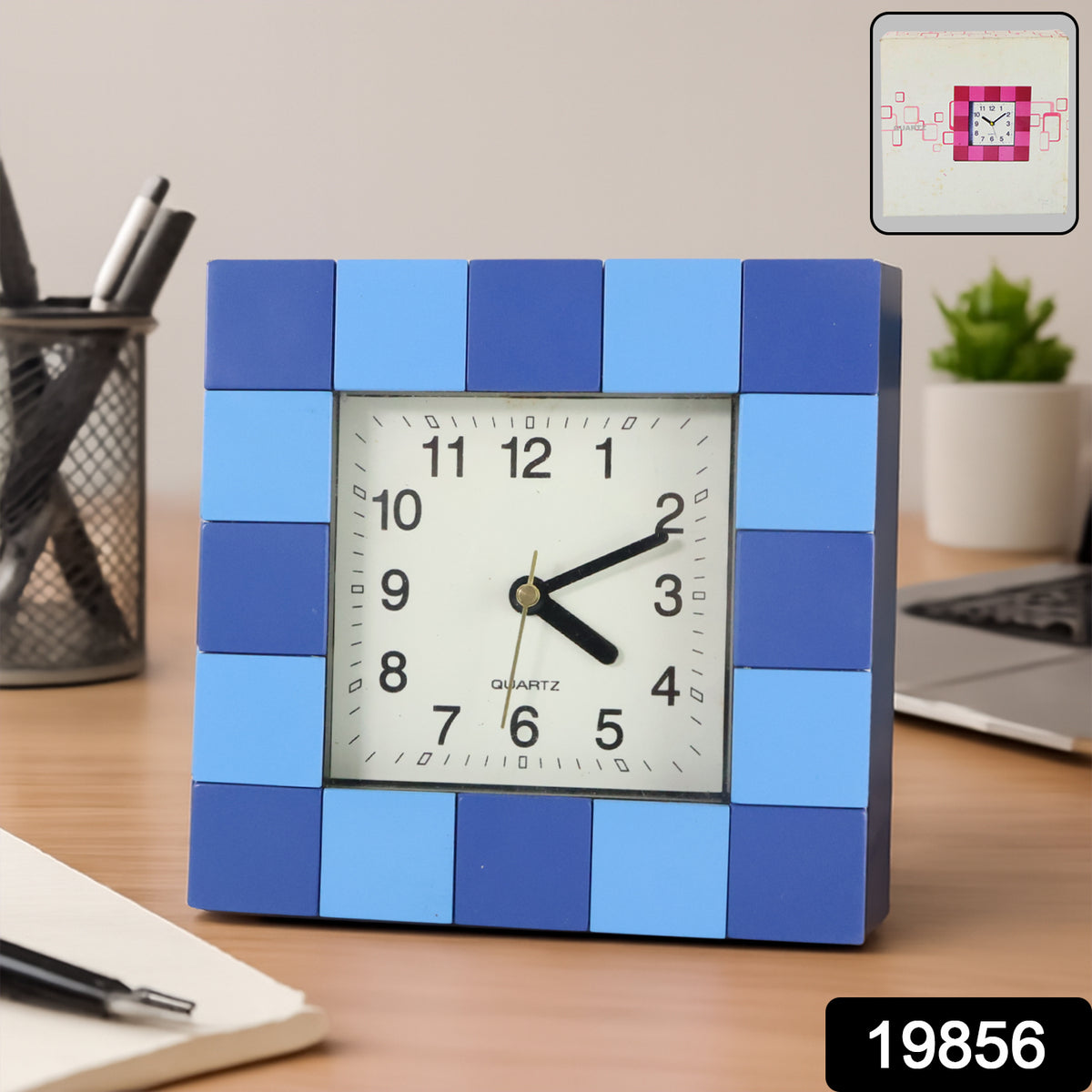 Square Quartz Table Clock - (1 Pc)