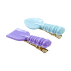 Cute Spoon  Spatula Shape Decorative Hair Clip Set (4 Pc)