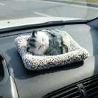 Soft Plush Cute Closed-eye Cat Car Dashboard Showpiece Toy (1 Pc)