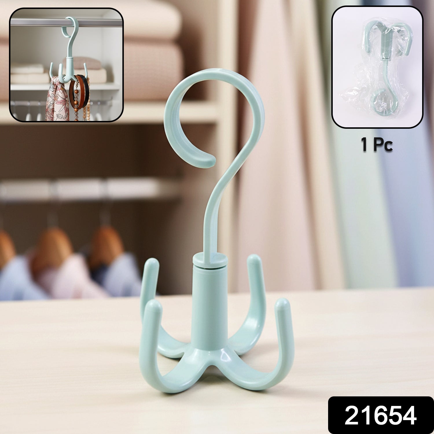 Premium 360 Rotating Multi Hook Closet Organizer Hanger (1 Pc)