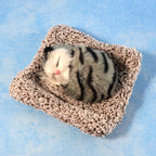 Soft Plush Cute Closed-eye Cat Car Dashboard Showpiece Toy (1 Pc)