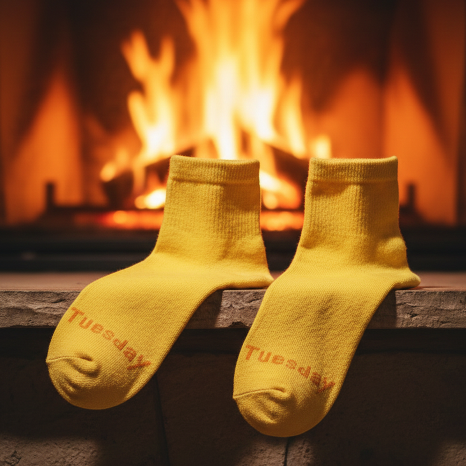Tuesday Theme Yellow Casual Socks (1 Pair)