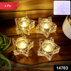 Flameless Star-shaped Led Candles (4 Pc  Set)