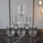 Transparent Diamond-pattern Drinking Glass Set (6 Pc Set)