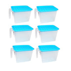 2454 Air Tight Unbreakable Big Size 1100 Ml Square Shape Kitchen Storage Container (Set Of 6)