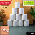 Toilet Tissue Rolls  Soft Embossed Bathroom Tissue 220 Sheets  10 Rolls