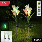 Solar Garden Flower Lights - (2pc Set)