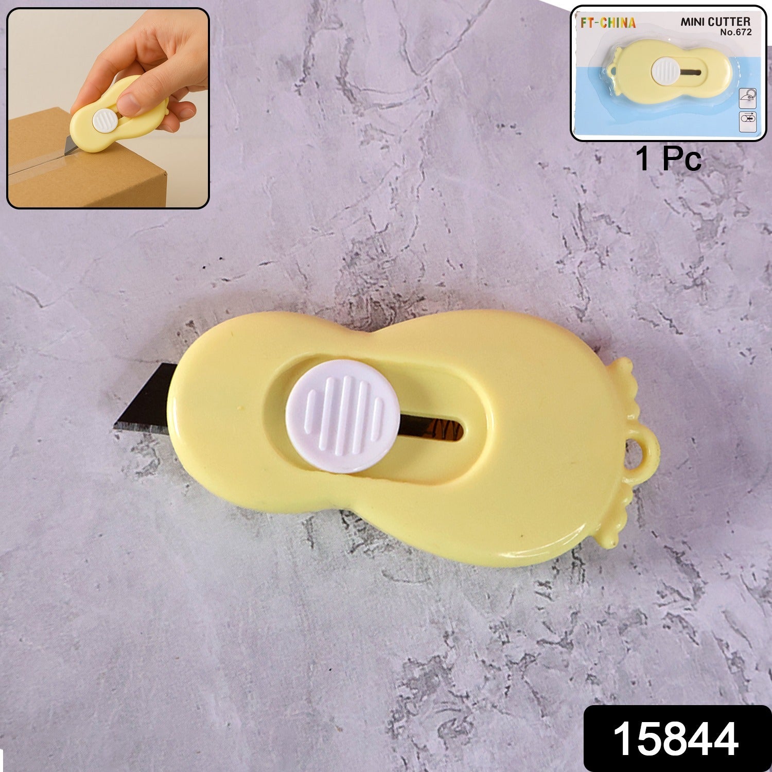 Compact Mini Safety Cutter With Retractable Blade - (1 Pc)