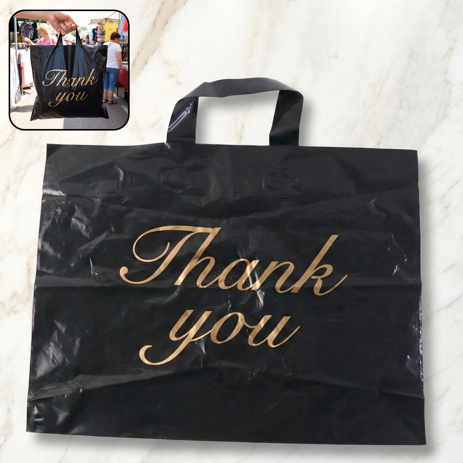 Premium Thank You Printed Carry Bag (22  29 Cm 1 Pc)