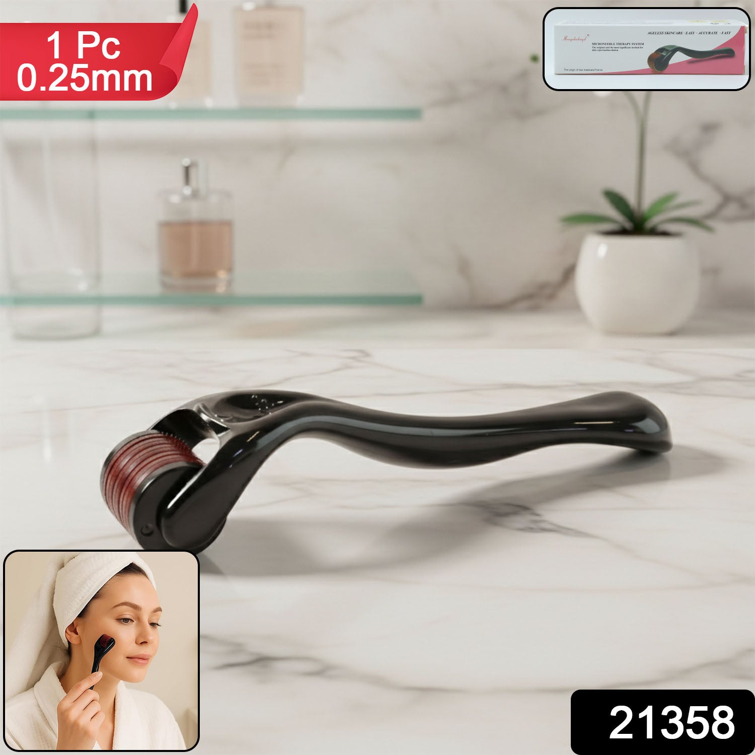 Microneedle Derma Roller For Face (1 Pc 0.5mm)