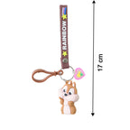 Cute Cartoon Animal Silicone Keychain With Rainbow Strap (1 Pc)