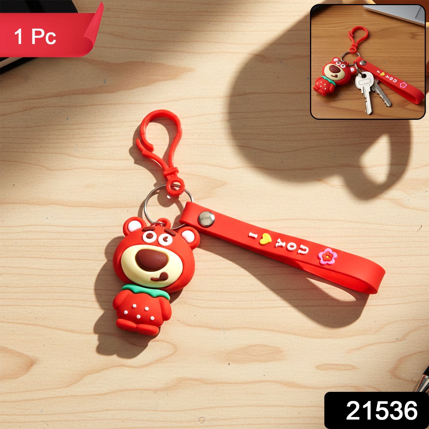Cute Cartoon Bear Figure Keychain (1 Pc)