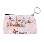 Small Paris Print Zipper Coin  Stationery Pouch (1 Pc)