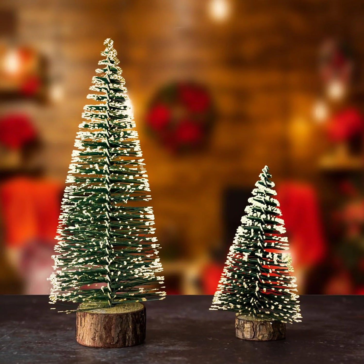 Mini Artificial Christmas Tree With Snow Effect (1 Pc)