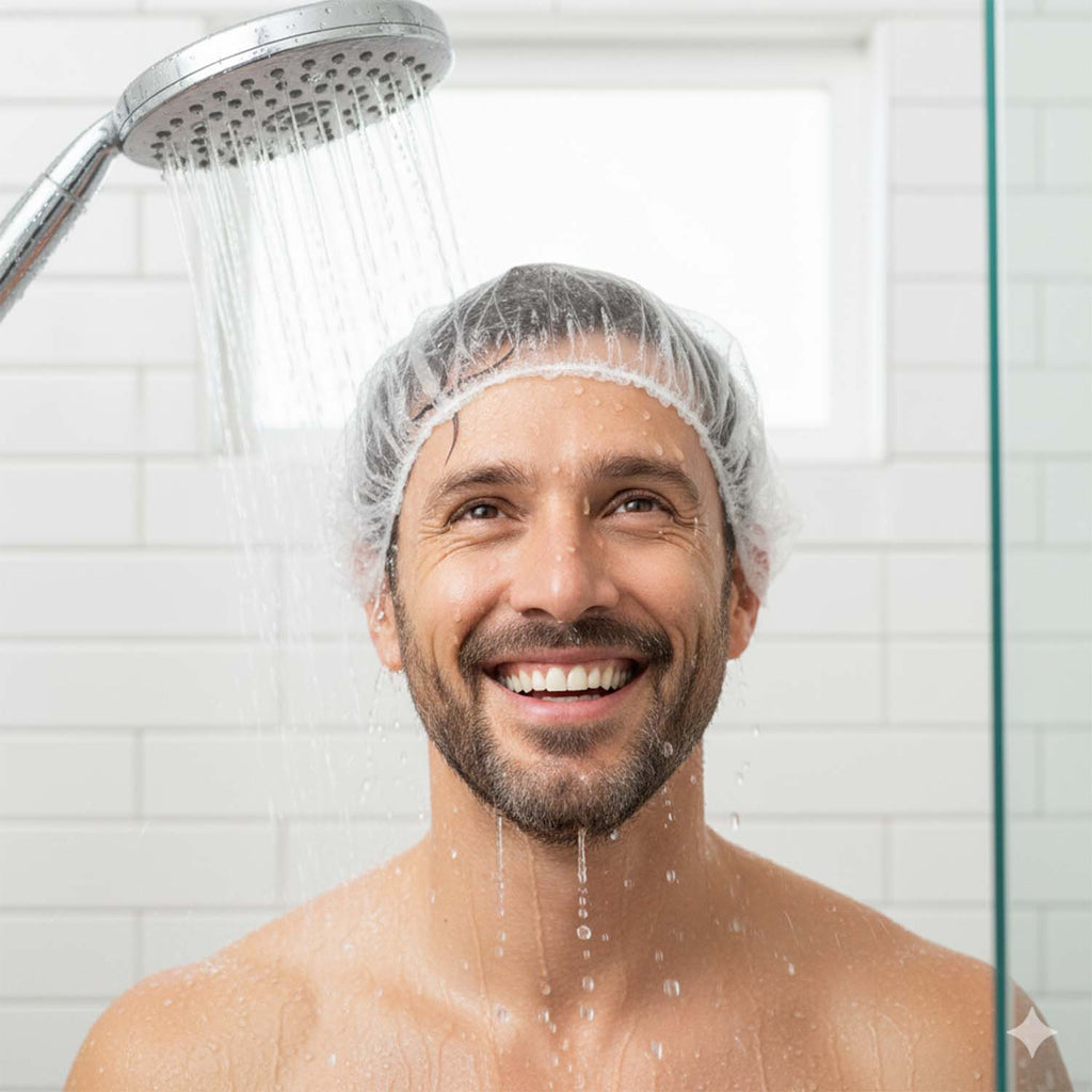 Disposable Mens Hair Protection Shower Cap  Head Cover (5 Pc)