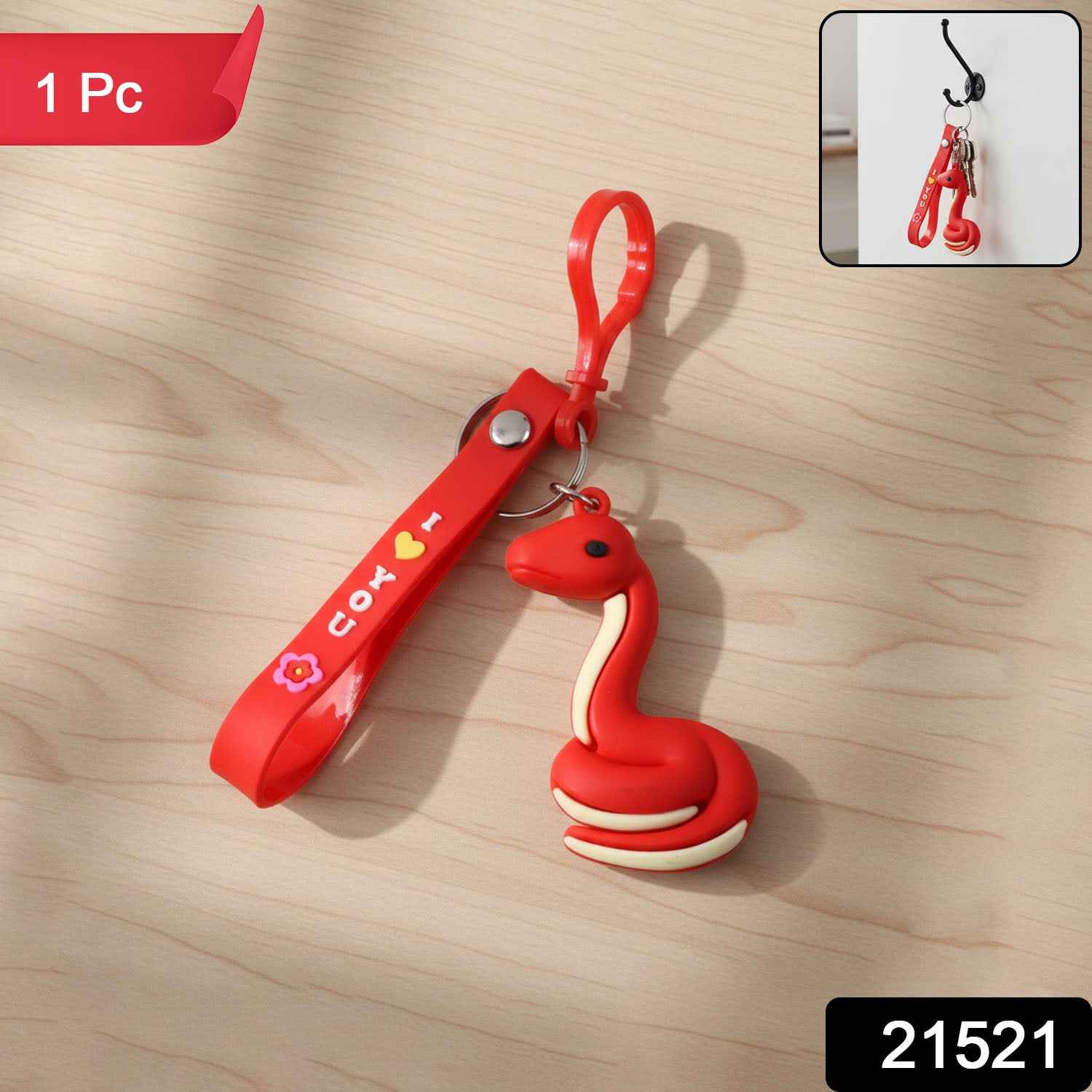 Cute Cartoon Snake Keychain (1 Pc)