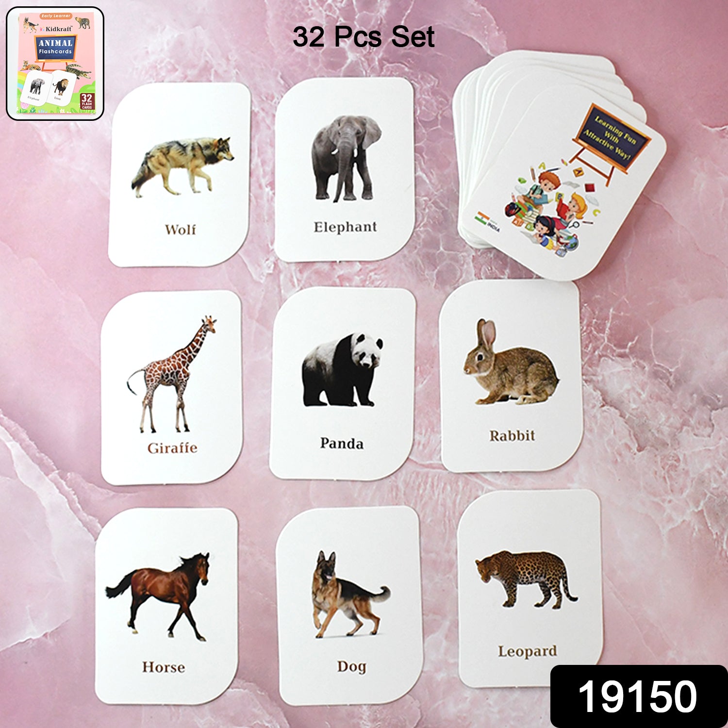 Kidkraft 32-piece Animal Flash Cards Set