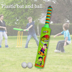 8002 Combo Of Light Weight Plastic Bat Ball  Hockey For Kids Boys Indoor Outdoor Play