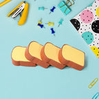 17527 3d Toast Bread Shape Eraser For Kids Cartoons Erasers Toast Bread Erasers Bread Shaped Eraser For Students Gift Cute Fun Food Pencil Erasers For School Classroom Stationery For Boys  Girls (4 Pcs Set)
