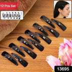 Metal Tik Tak Hair Clips (12 Pcs Set)