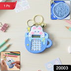Cute Cartoon Bunny Calculator Keychain With Mini Digital Display (1 Pc)