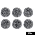 2384 Round Shape Stainless Steel Scrubber (Pack Of 6)
