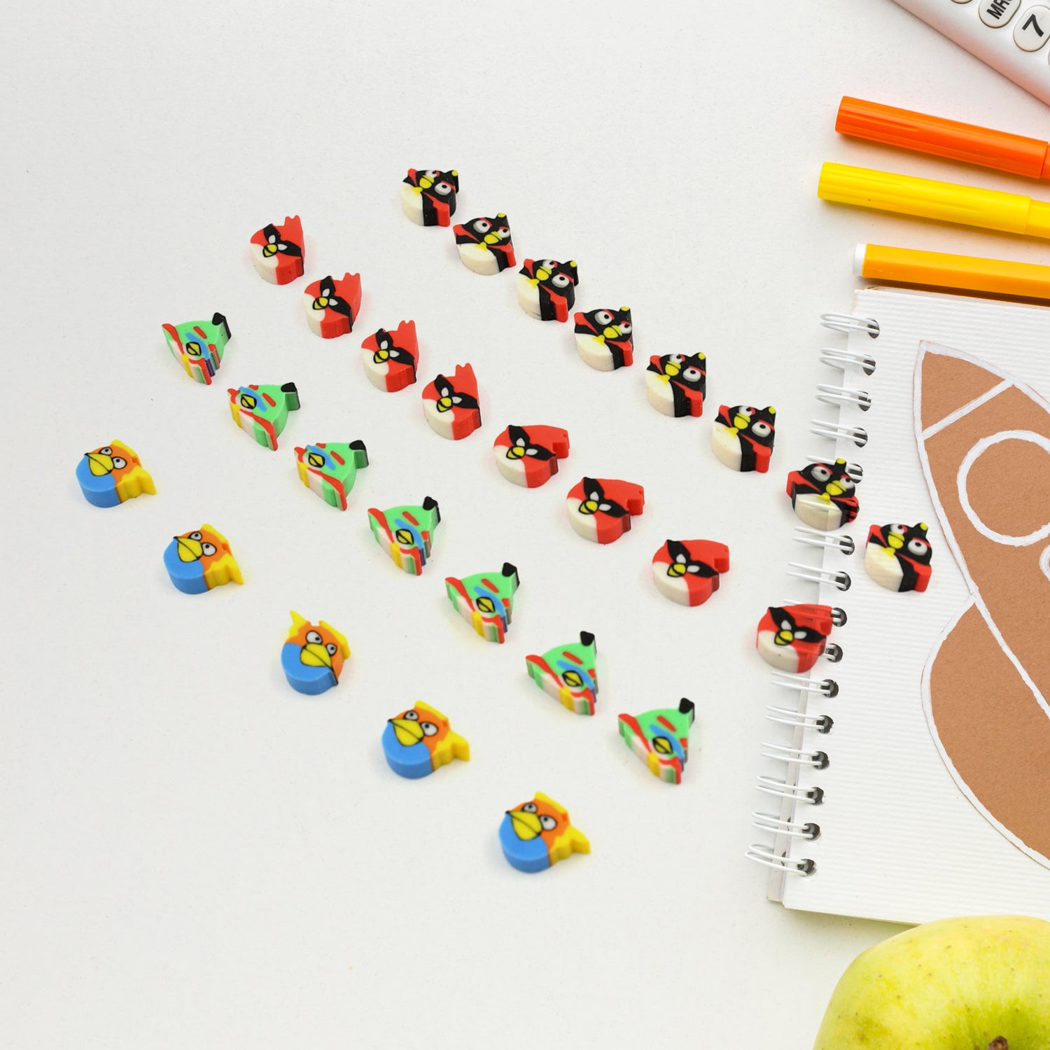 8739 Fancy  Stylish Colorful Erasers Mini Eraser Creative Cute Novelty Eraser For Children Different Designs Eraser Set For Return Gift Birthday Party School Prize (28 Pcs In 1 Packet)