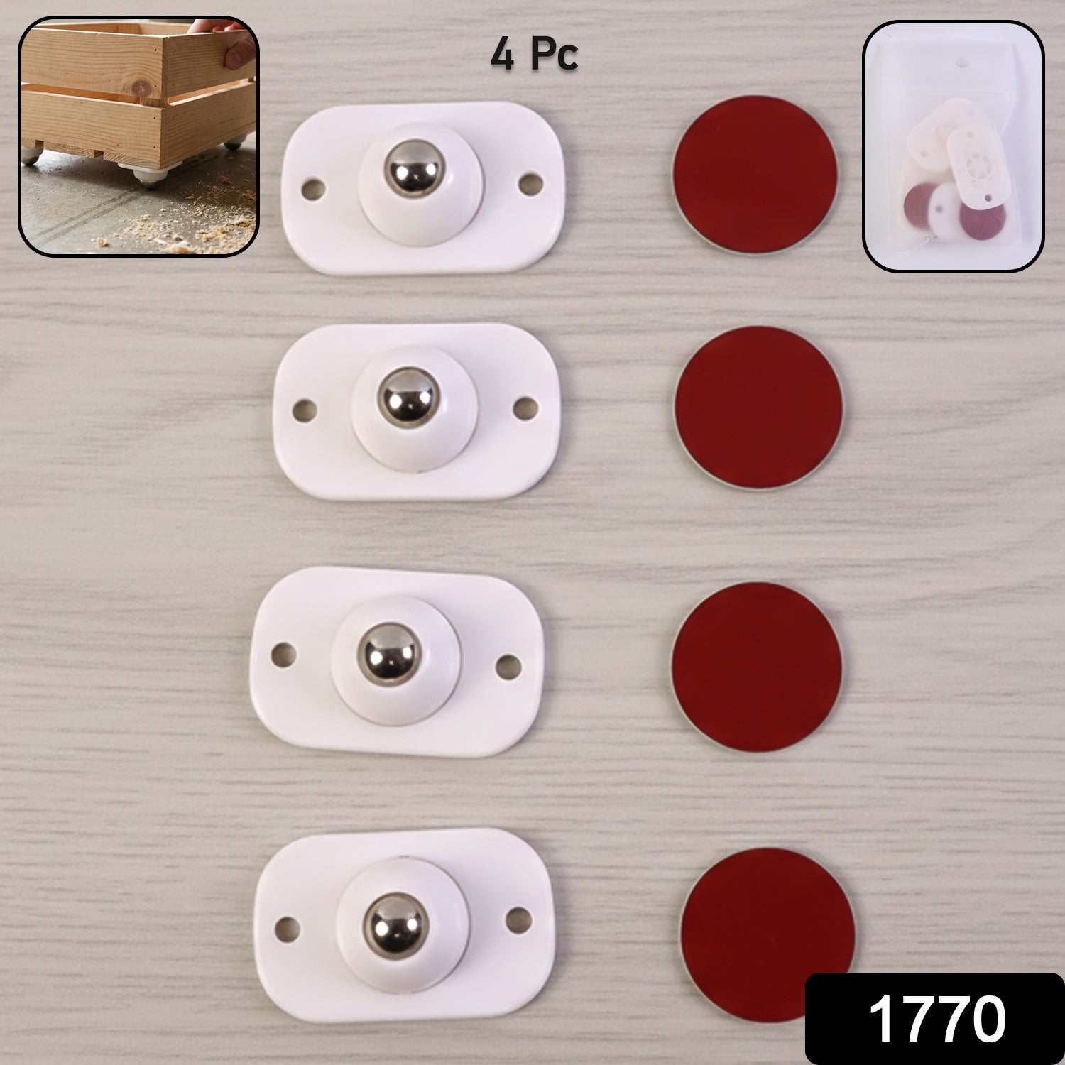 Heavy-duty Furniture Moving Roller Mini Wheels (4 Pc Set)