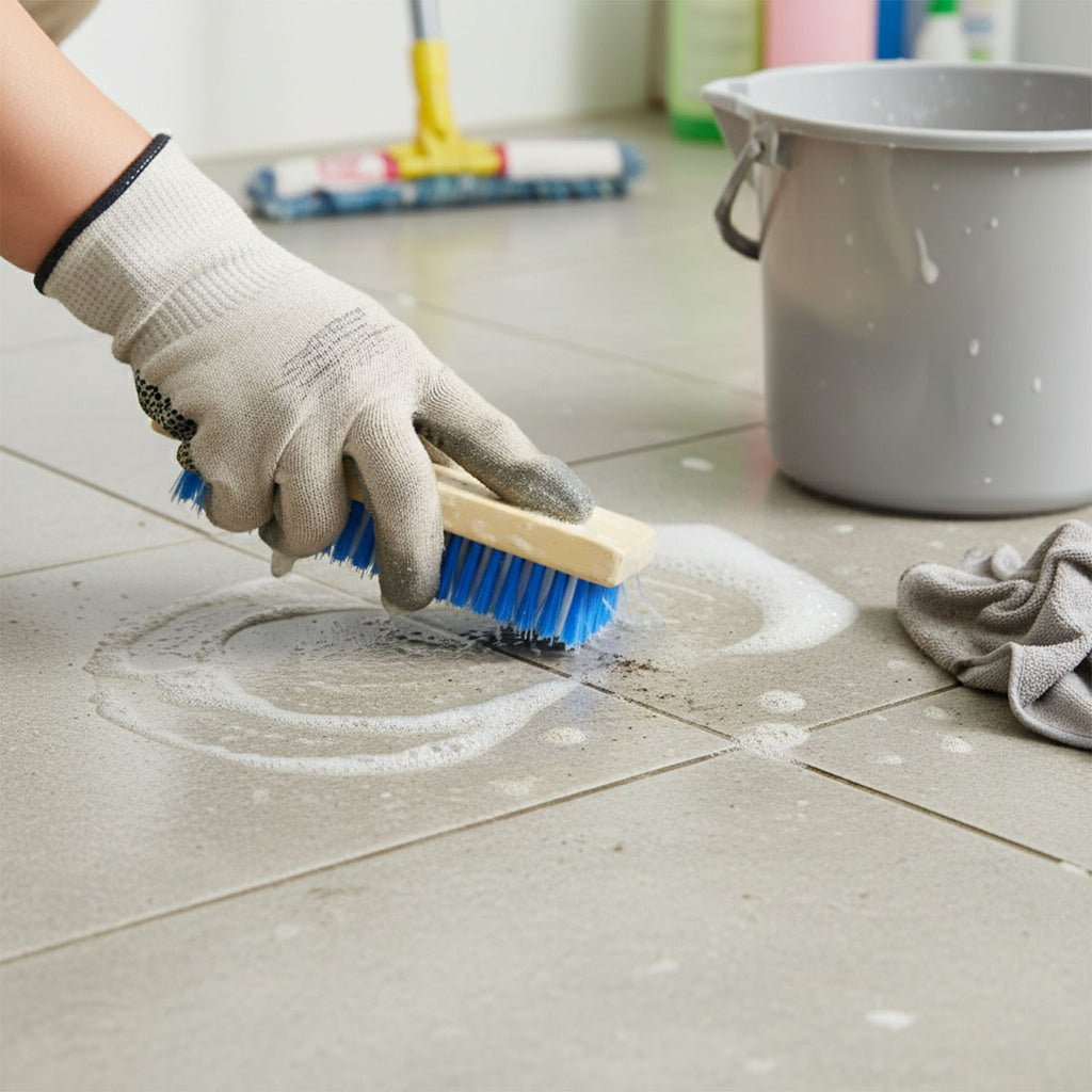 Heavy Duty Wooden Handle Hard Bristle Cleaning Scrub Brush (1 Pc)