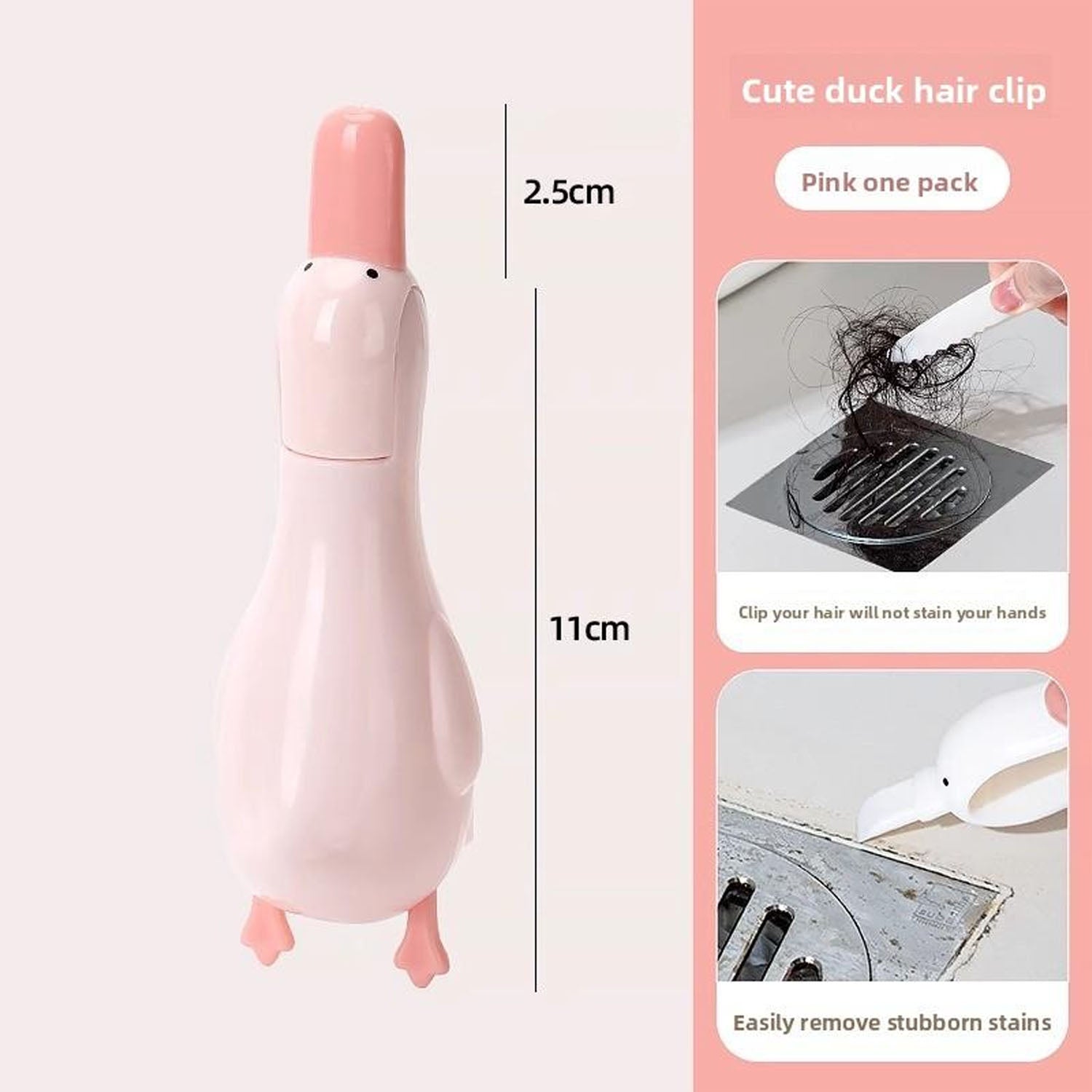 Duck Shape Bathroom Hair Catcher  Organizer (1 Pc)